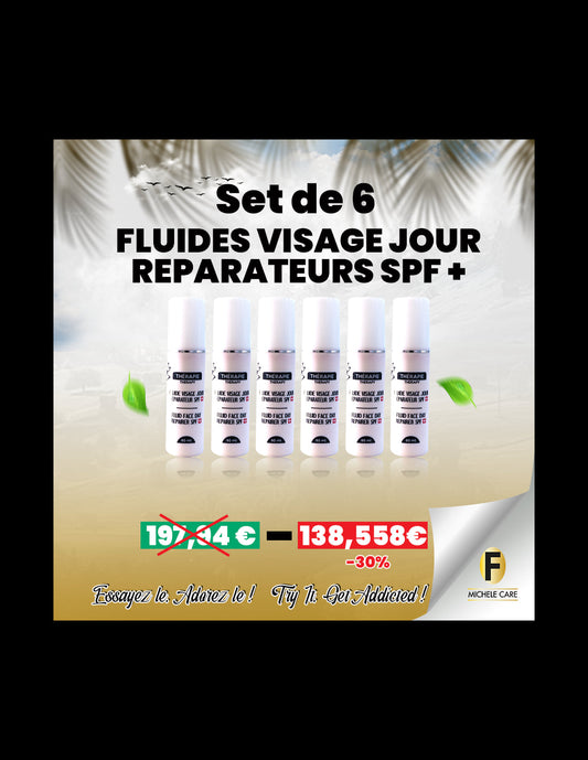 Set de 6 Fluides Visage Jour Réparateur SPF+